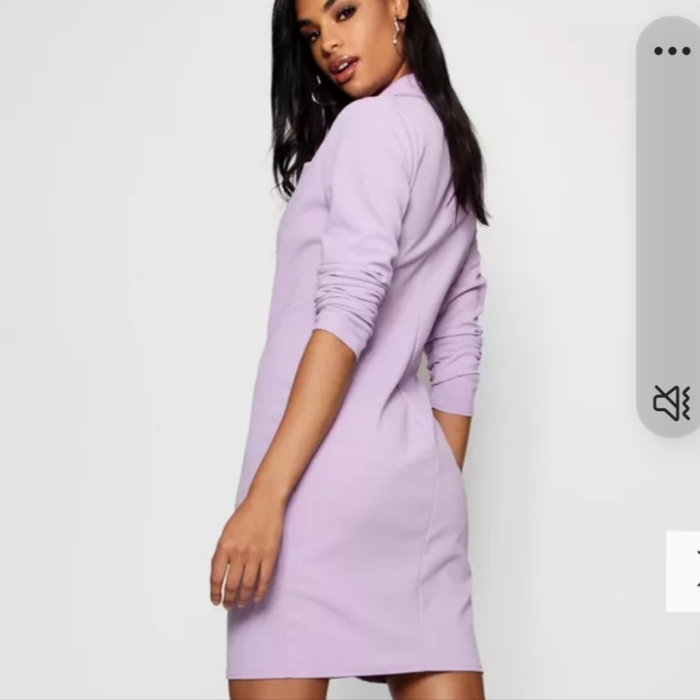Sexy NWT Boohoo belted pink blazer mini dress, US sz 18 - Picture 9 of 9